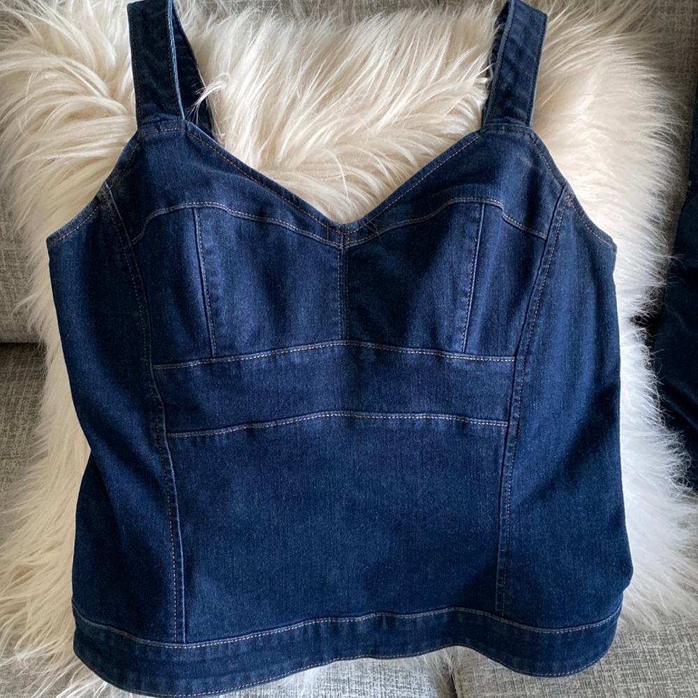 White House Black Market Denim Bustier